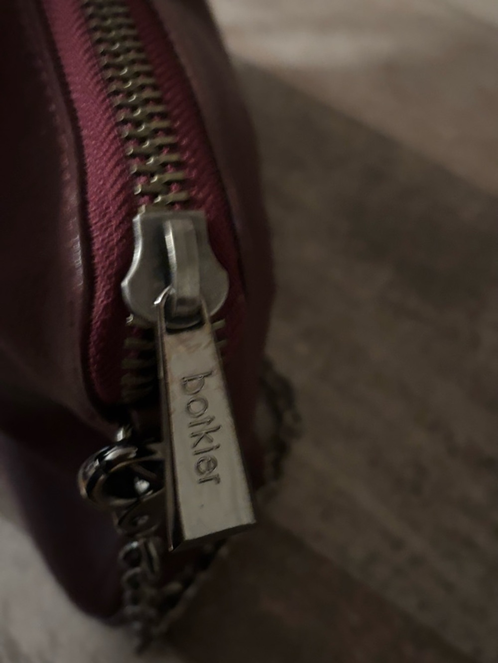 BOTIKER VALENTINA CROSSBODY Burgundy Pebbled Leather , Gun Metal Hardware - Picture 6 of 7